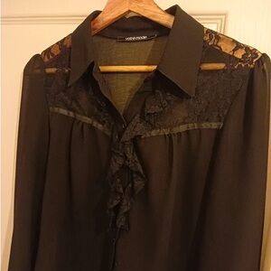 Black Lace Blouse by Votre Mode